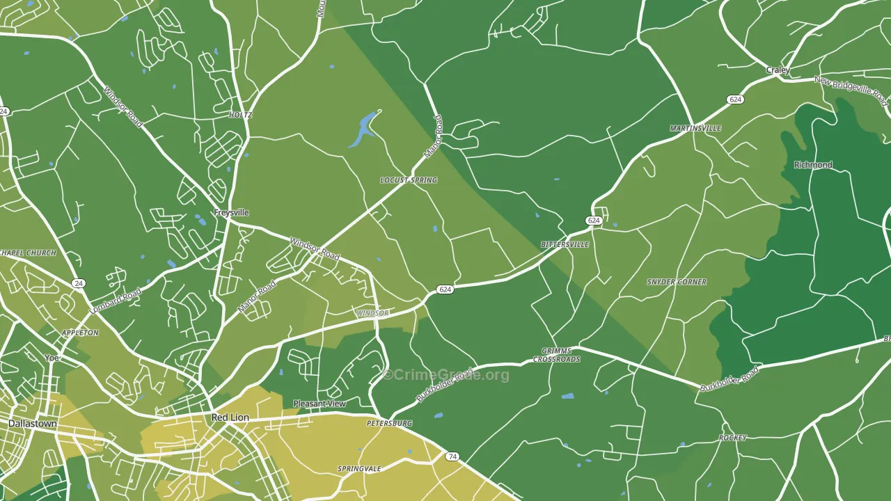 17366, PA Map of Vehicle Theft Rates