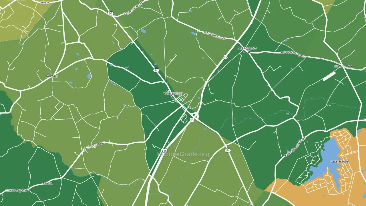 17372, PA Map of Vehicle Theft Rates