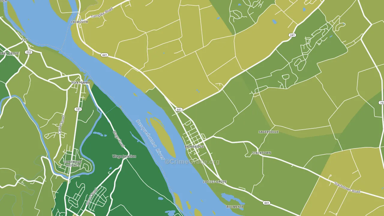 17502, PA Map of Vehicle Theft Rates