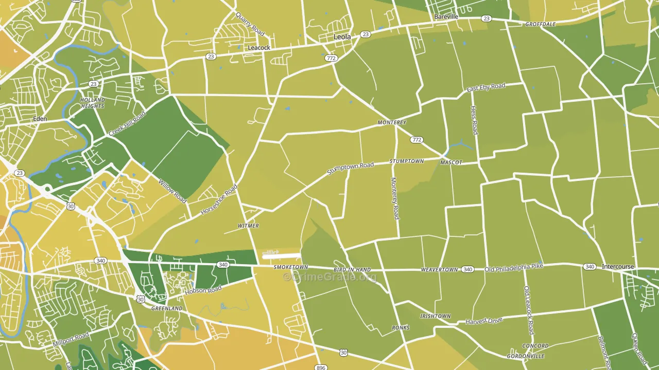17505, PA Map of Vehicle Theft Rates