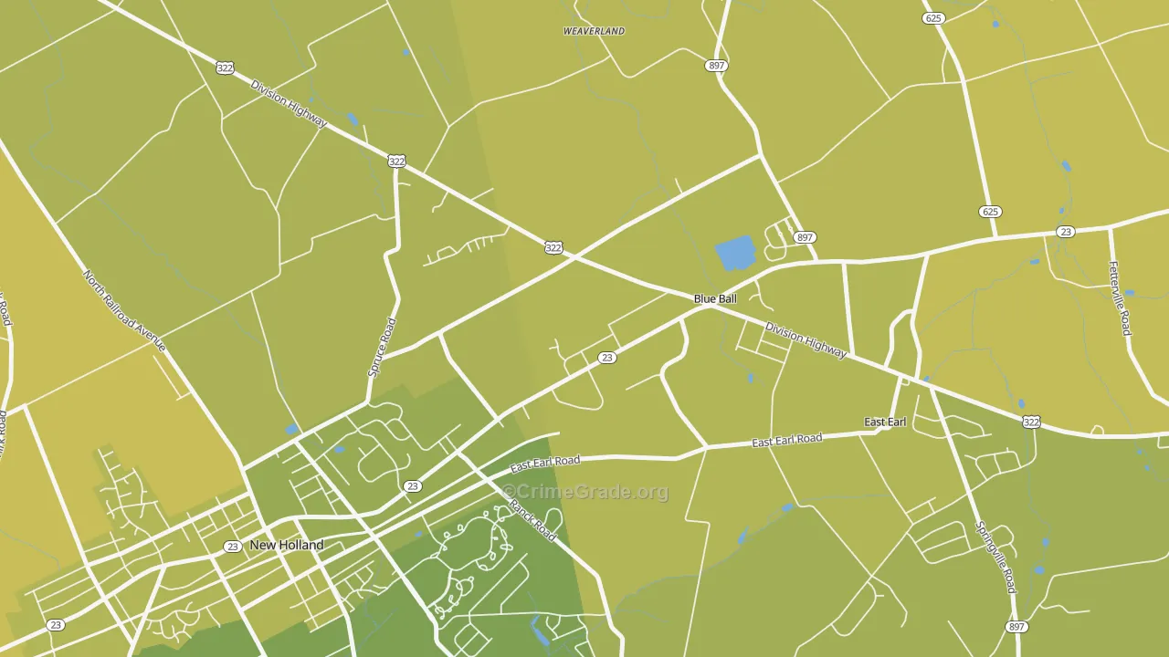 17506, PA Map of Vehicle Theft Rates