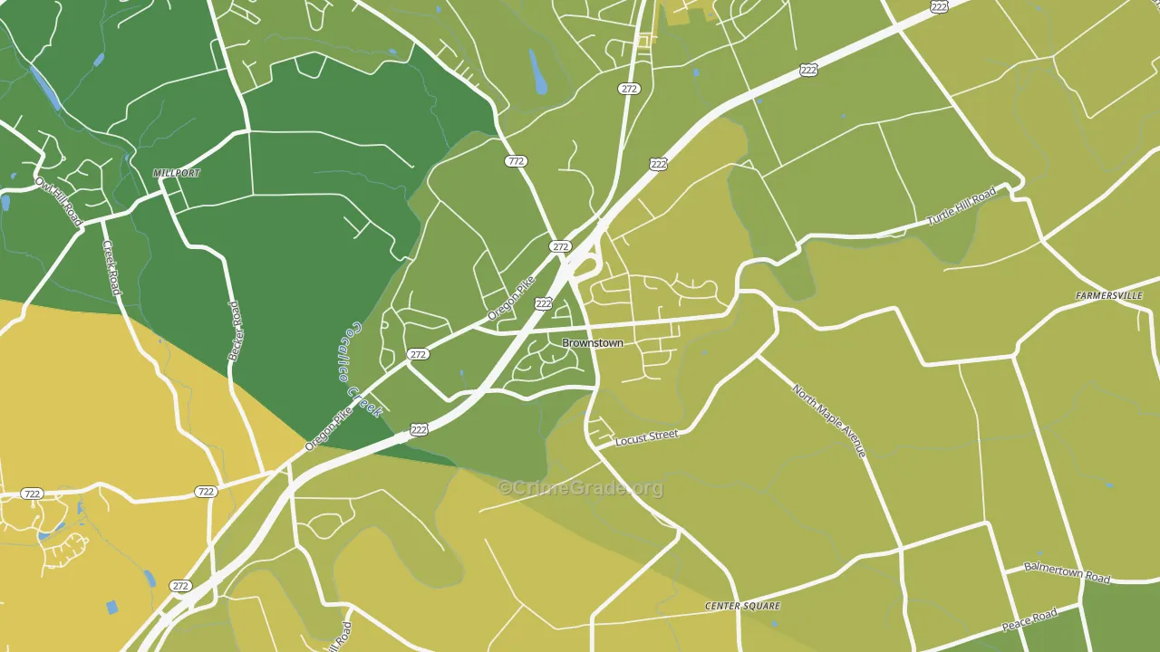 17508, PA Map of Vehicle Theft Rates