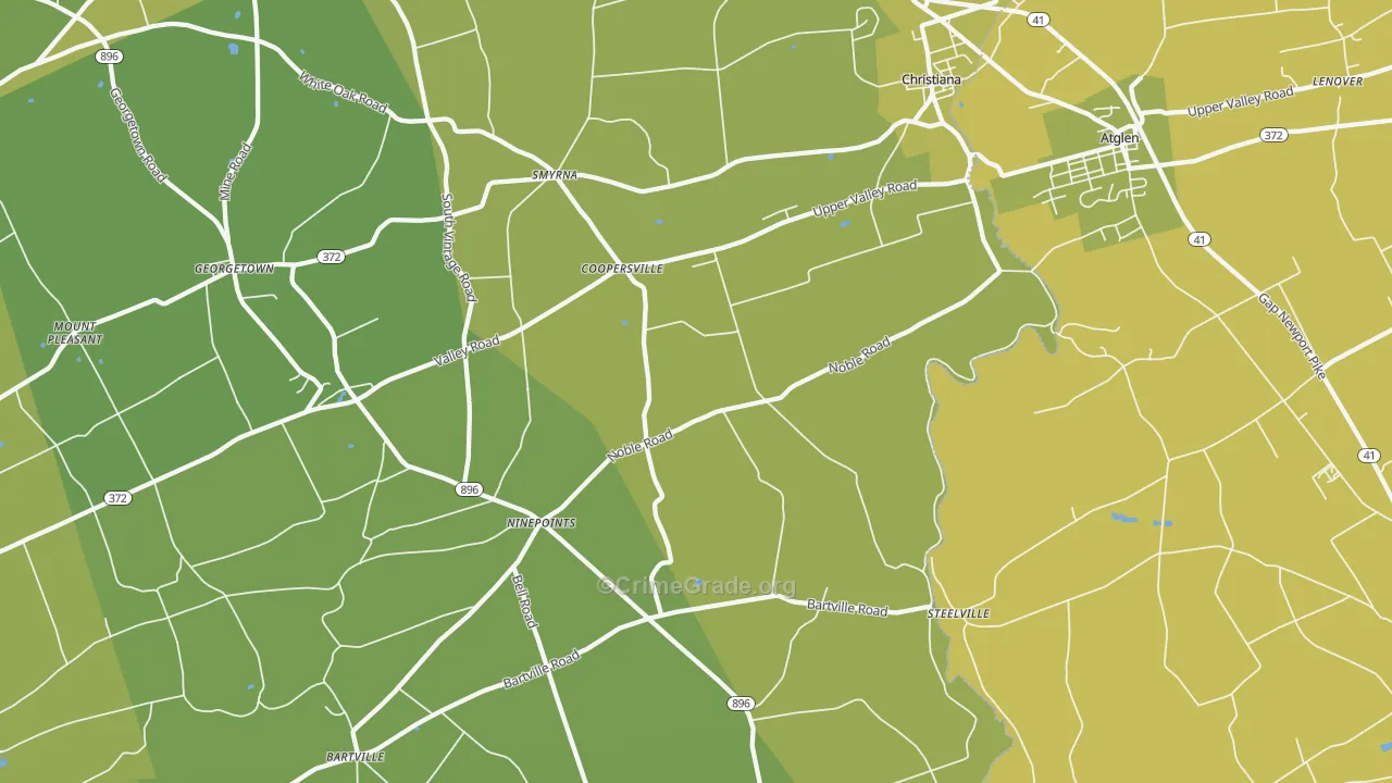 17509, PA Map of Vehicle Theft Rates