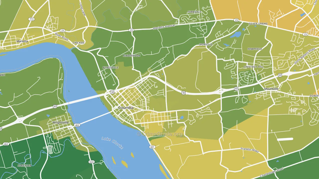 17512, PA Map of Vehicle Theft Rates