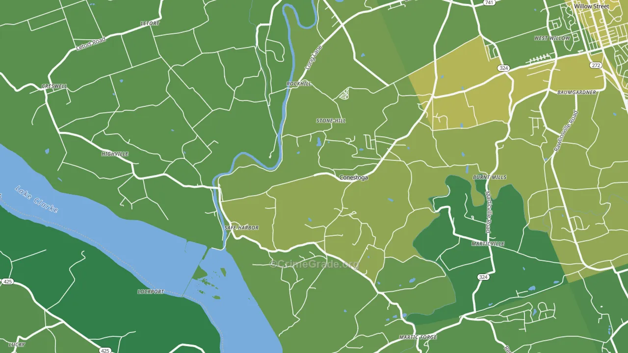 17516, PA Map of Vehicle Theft Rates