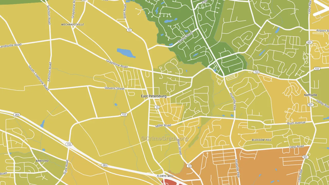 17520, PA Map of Vehicle Theft Rates