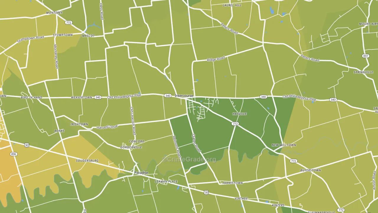 17529, PA Map of Vehicle Theft Rates