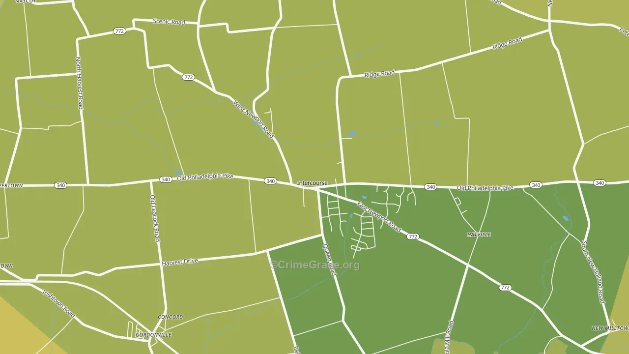 17534, PA Map of Vehicle Theft Rates