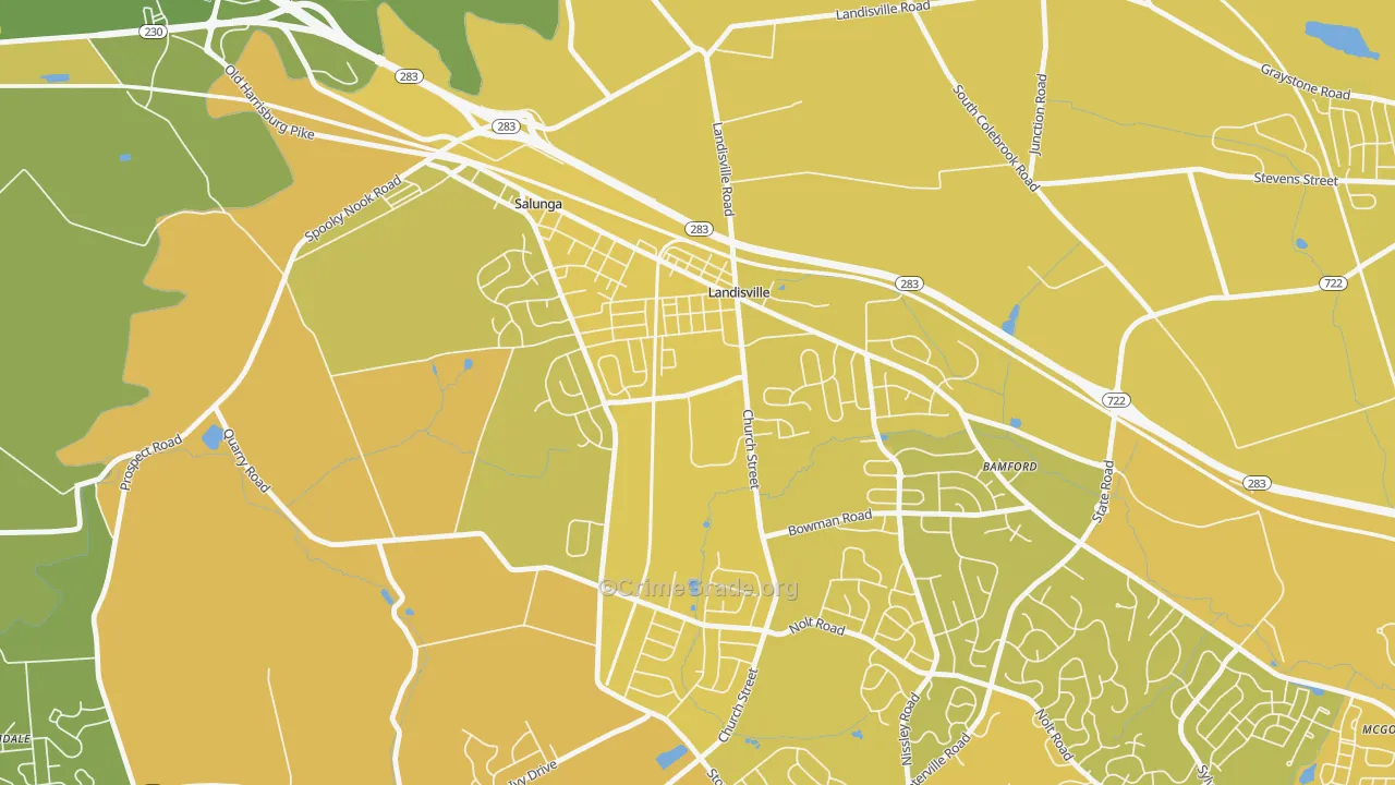 17538, PA Map of Vehicle Theft Rates