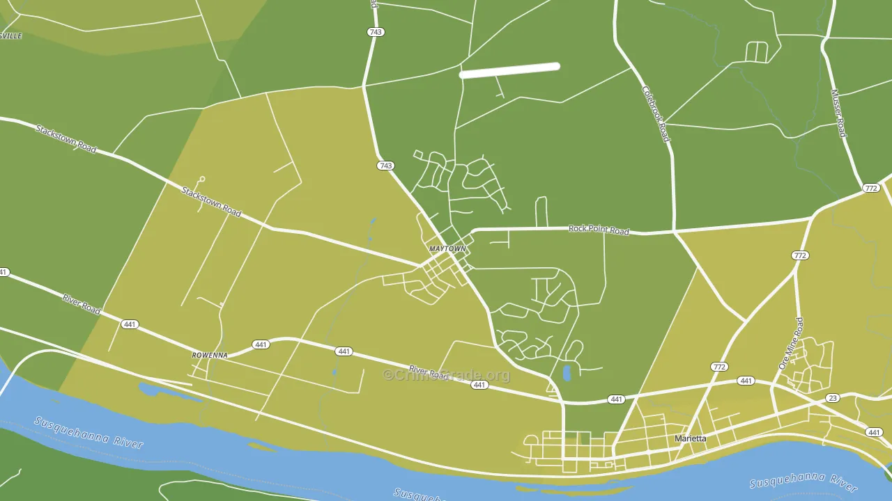 17550, PA Map of Vehicle Theft Rates