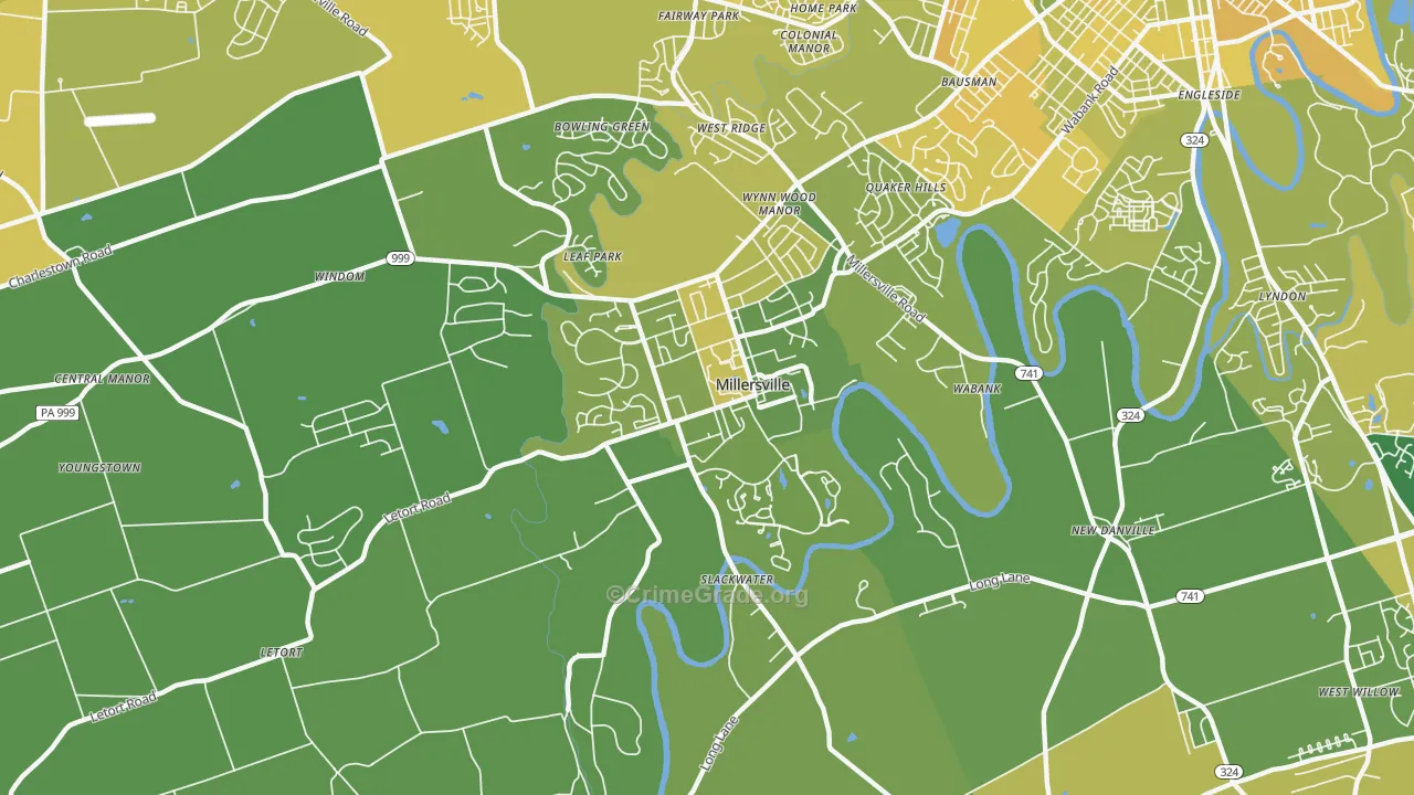 17551, PA Map of Vehicle Theft Rates