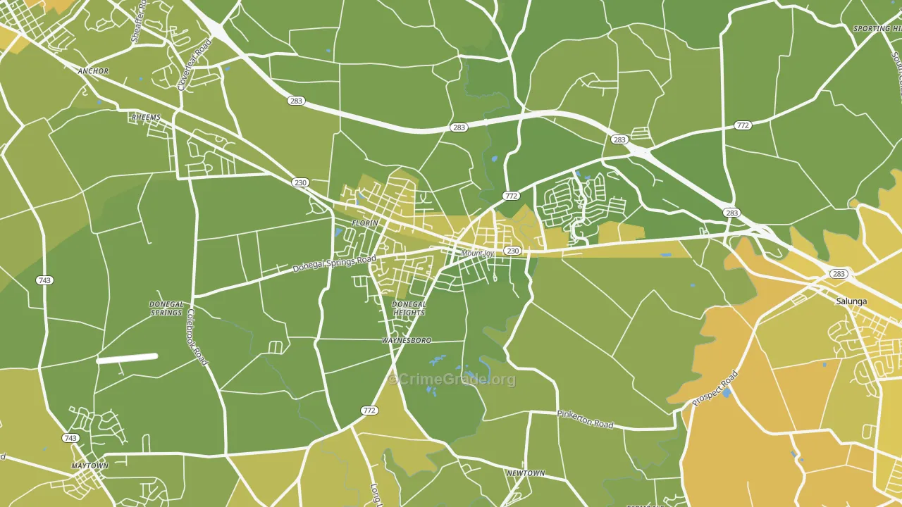 17552, PA Map of Vehicle Theft Rates