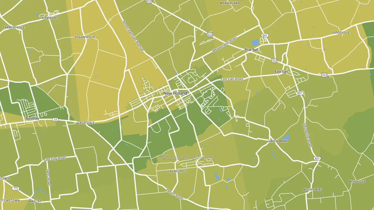 17557, PA Map of Vehicle Theft Rates