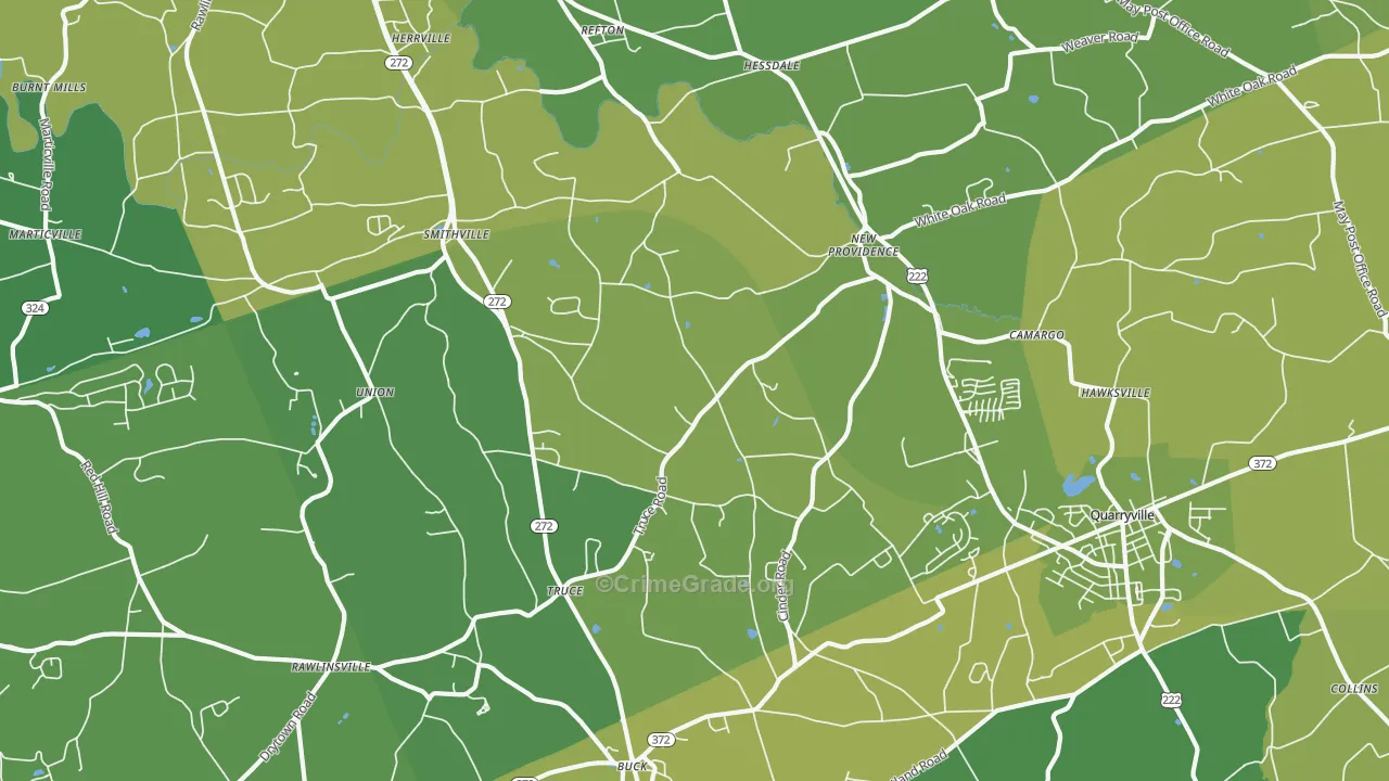 17560, PA Map of Vehicle Theft Rates