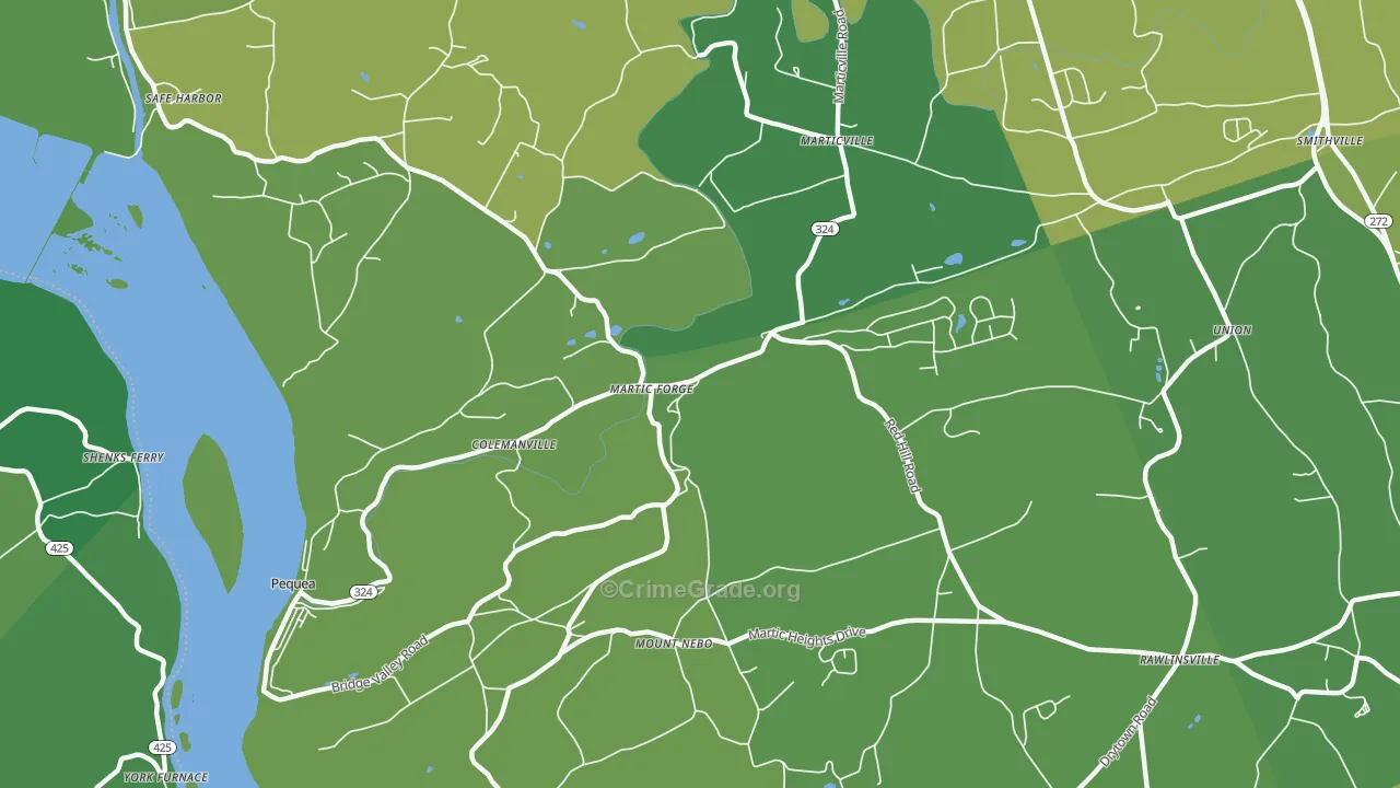 17565, PA Map of Vehicle Theft Rates