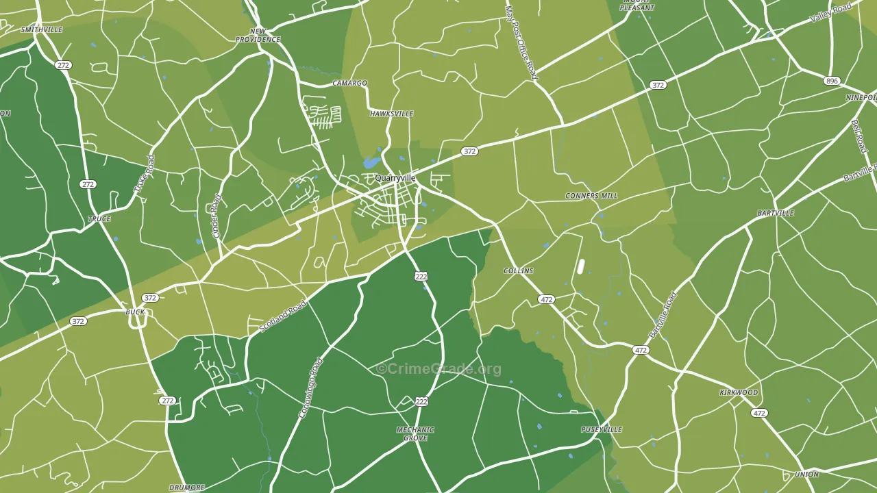 17566, PA Map of Vehicle Theft Rates