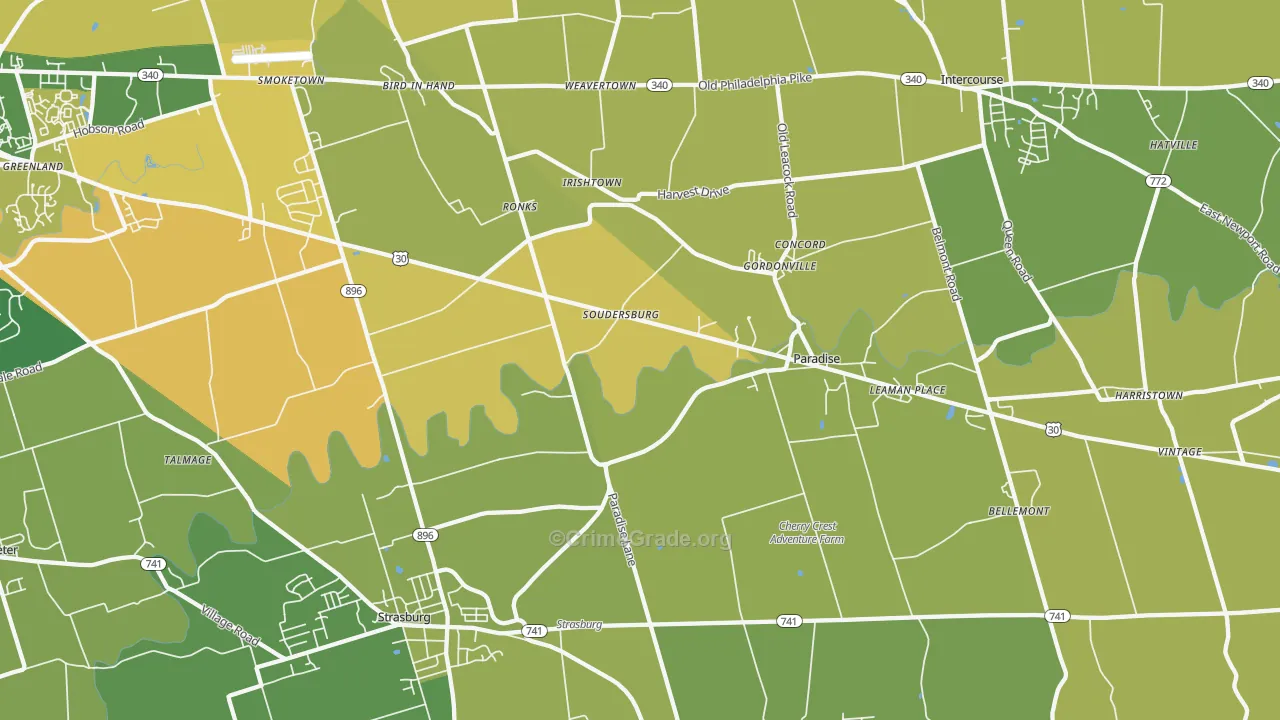 17572, PA Map of Vehicle Theft Rates