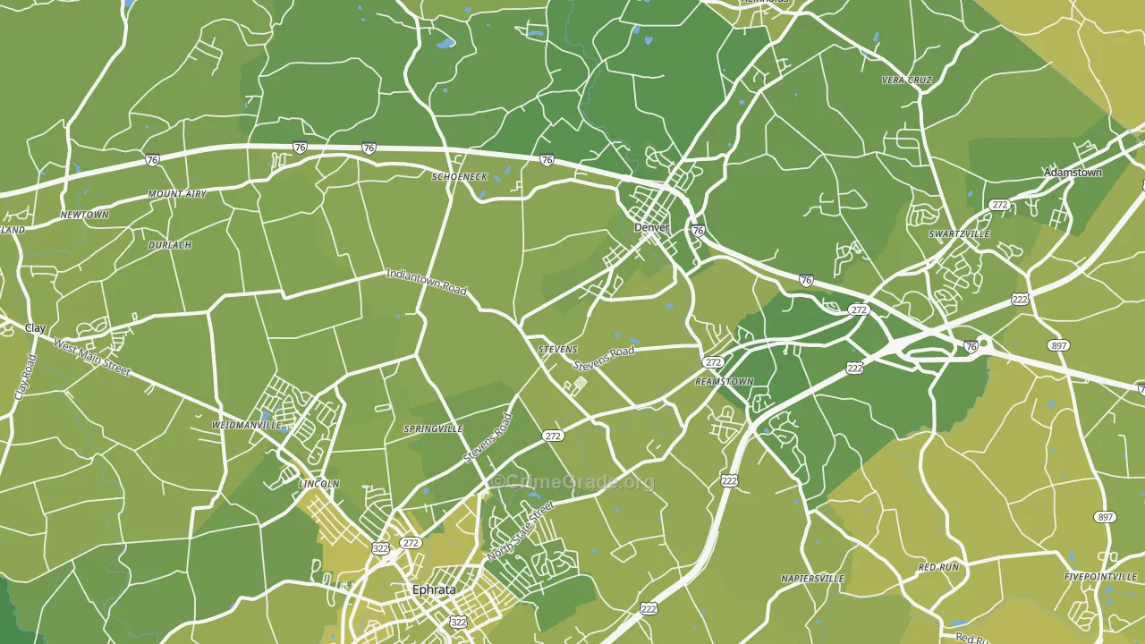 17578, PA Map of Vehicle Theft Rates