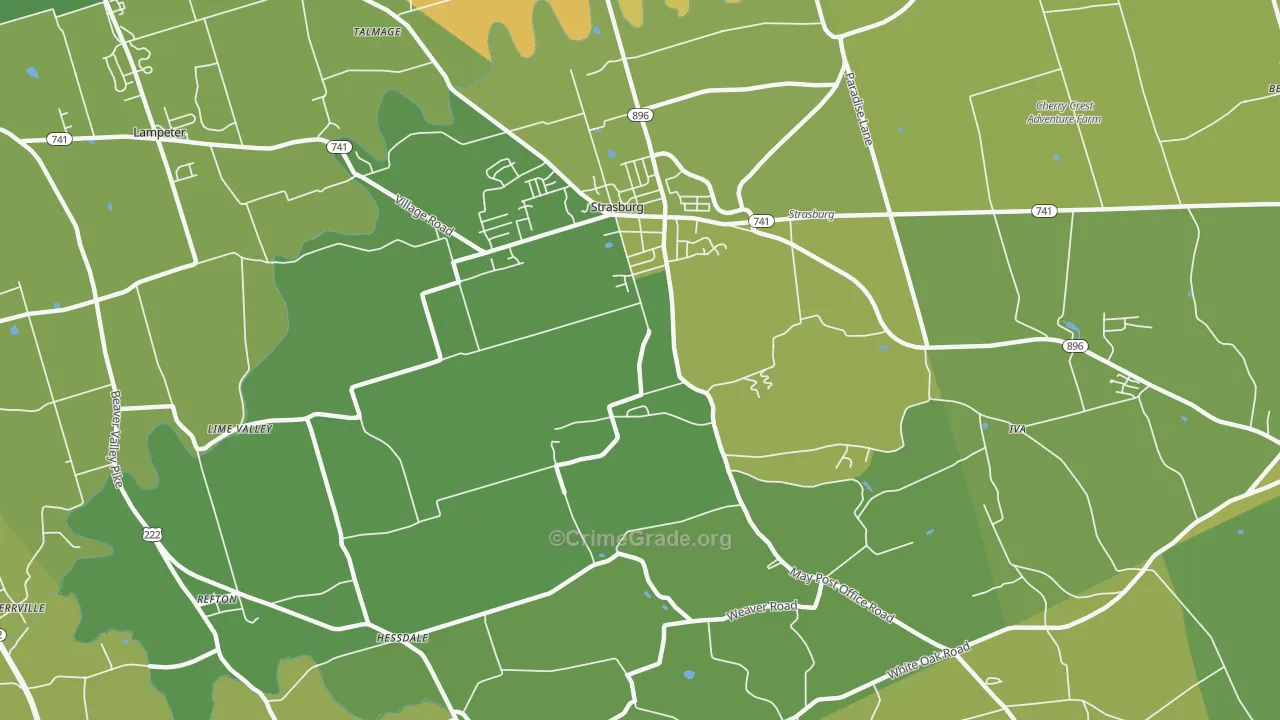 17579, PA Map of Vehicle Theft Rates