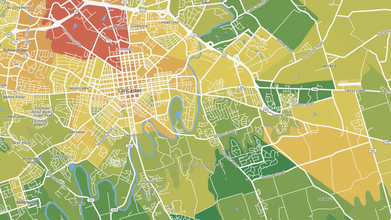 17602, PA Map of Vehicle Theft Rates