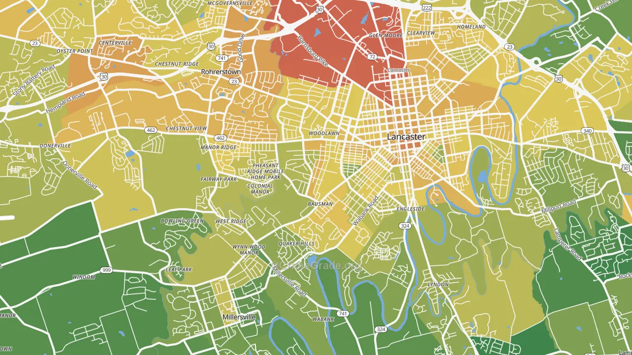 17603, PA Map of Vehicle Theft Rates