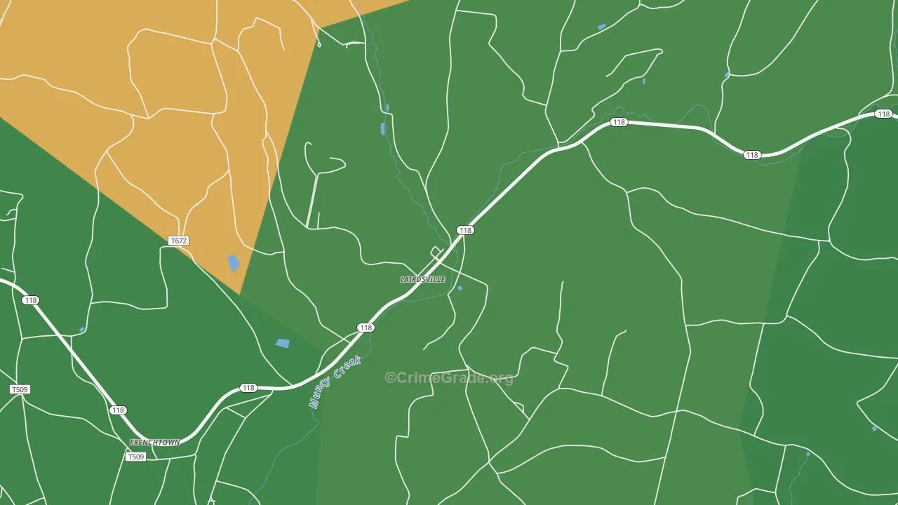 17742, PA Map of Vehicle Theft Rates