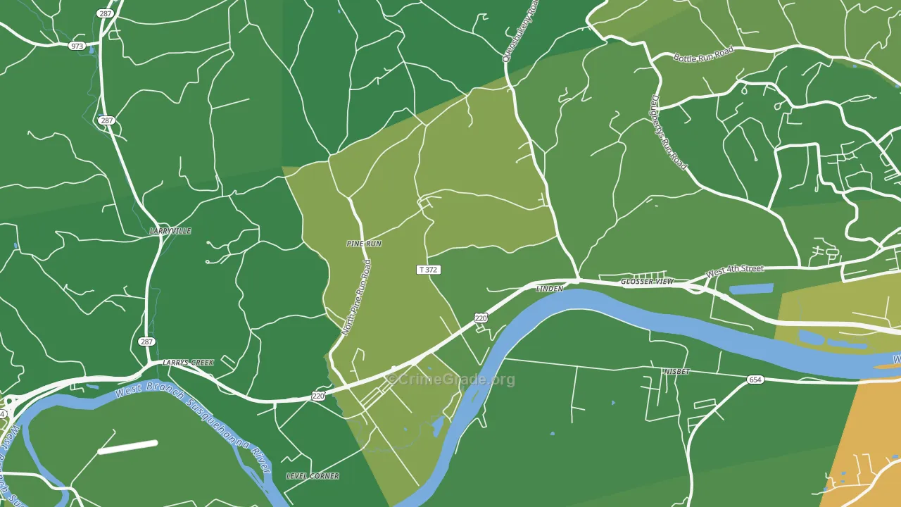 17744, PA Map of Vehicle Theft Rates
