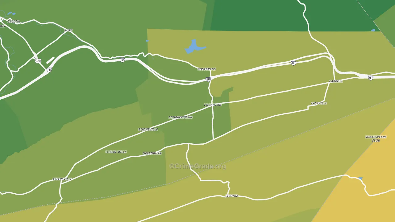 17747, PA Map of Vehicle Theft Rates