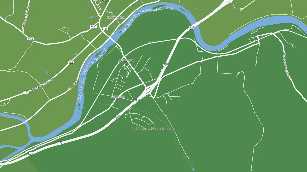 17748, PA Map of Vehicle Theft Rates