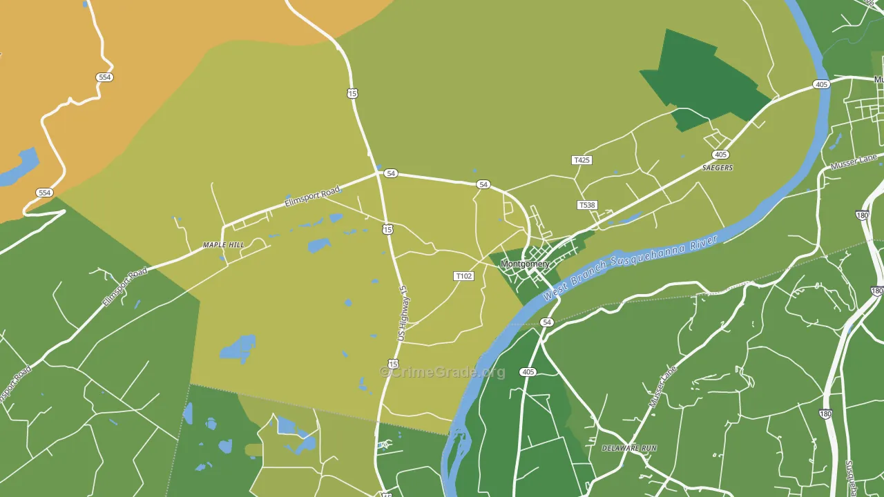 17752, PA Map of Vehicle Theft Rates
