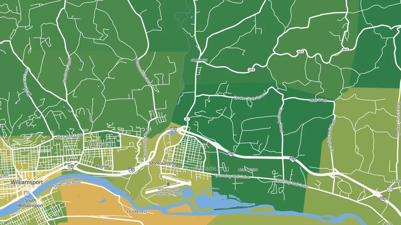 17754, PA Map of Vehicle Theft Rates