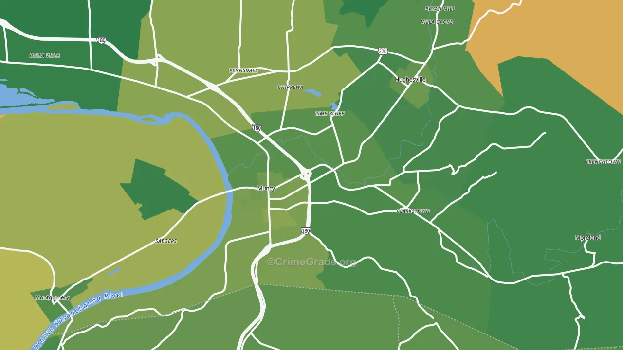 17756, PA Map of Vehicle Theft Rates