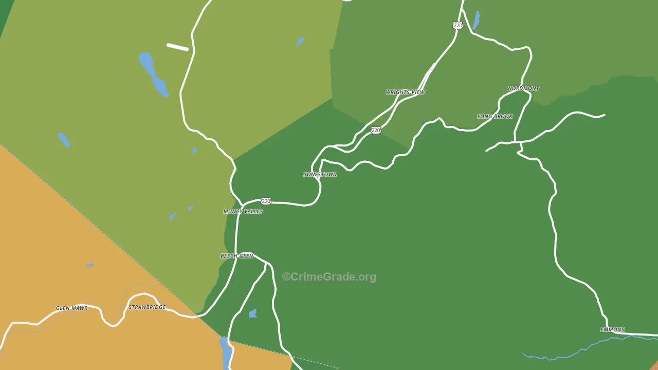17758, PA Map of Vehicle Theft Rates
