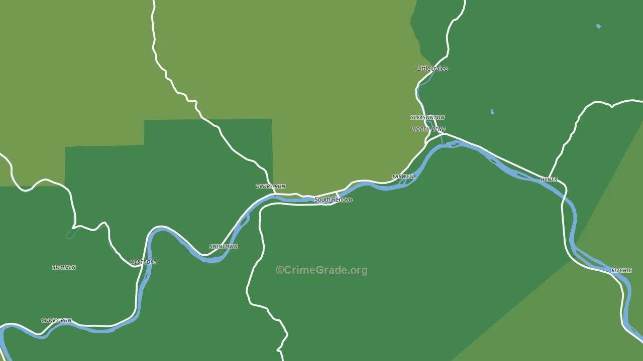 17764, PA Map of Vehicle Theft Rates