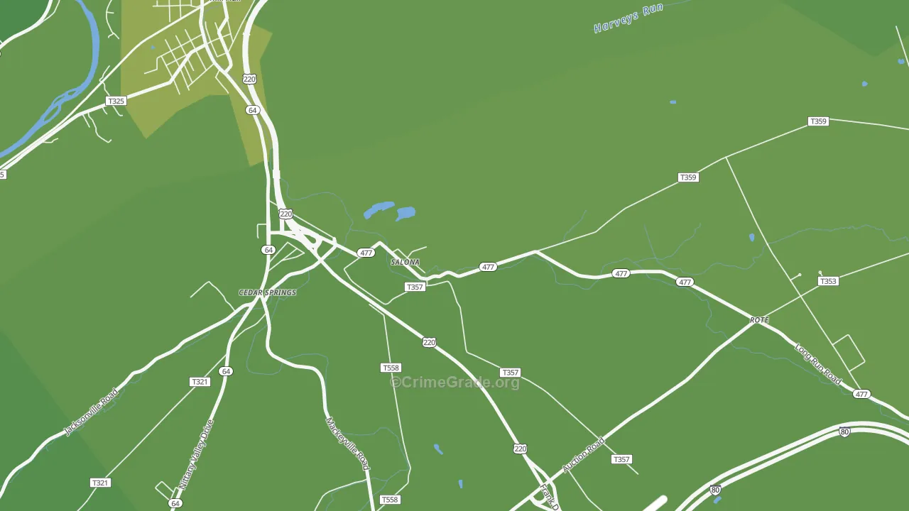 17767, PA Map of Vehicle Theft Rates