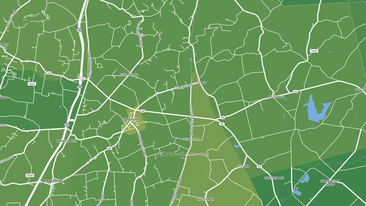 17772, PA Map of Vehicle Theft Rates