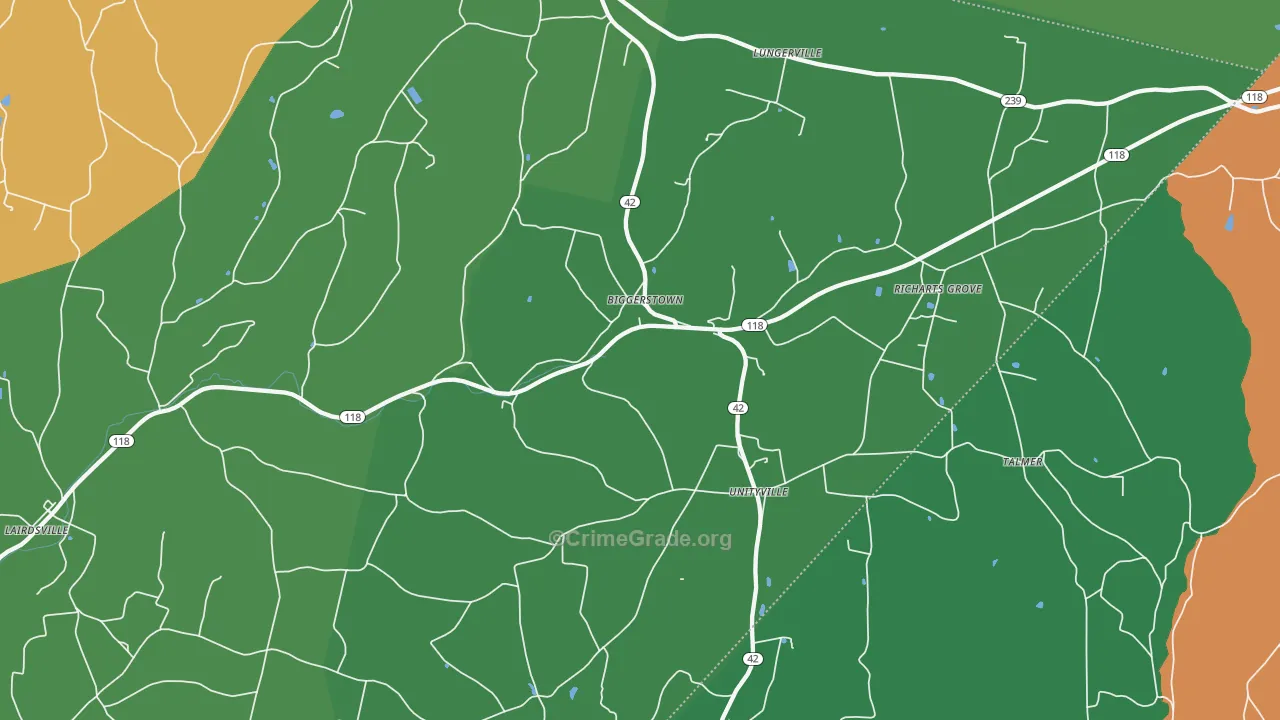 17774, PA Map of Vehicle Theft Rates