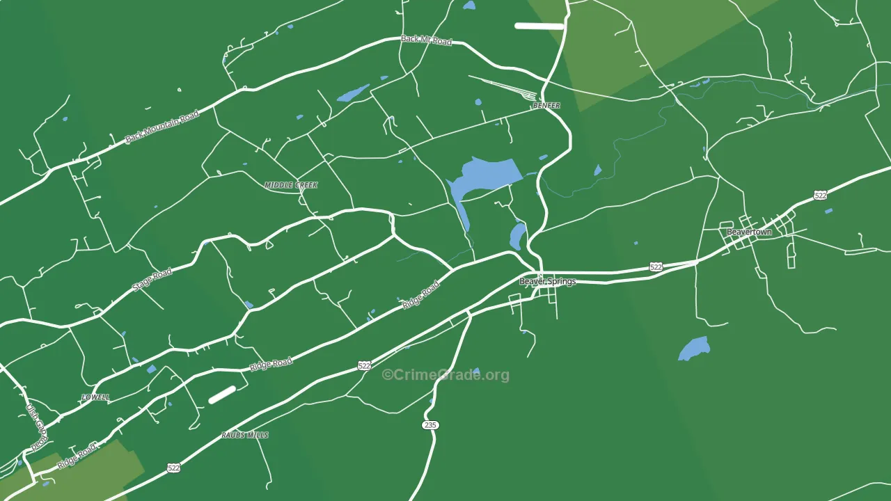 17812, PA Map of Vehicle Theft Rates