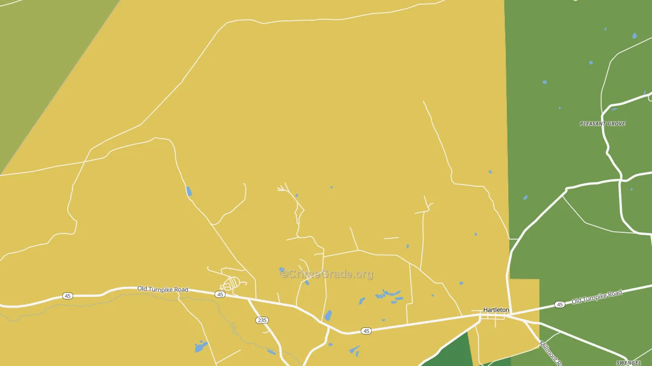 17835, PA Map of Vehicle Theft Rates