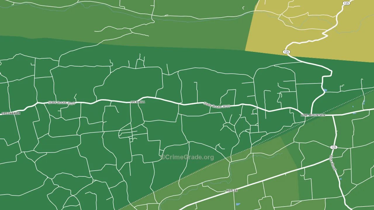 17836, PA Map of Vehicle Theft Rates