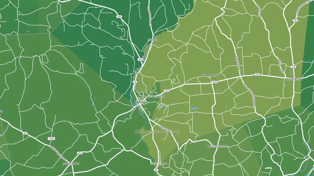 17846, PA Map of Vehicle Theft Rates