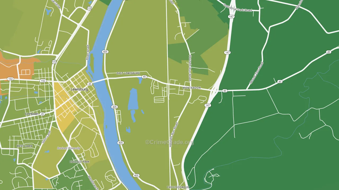 17850, PA Map of Vehicle Theft Rates
