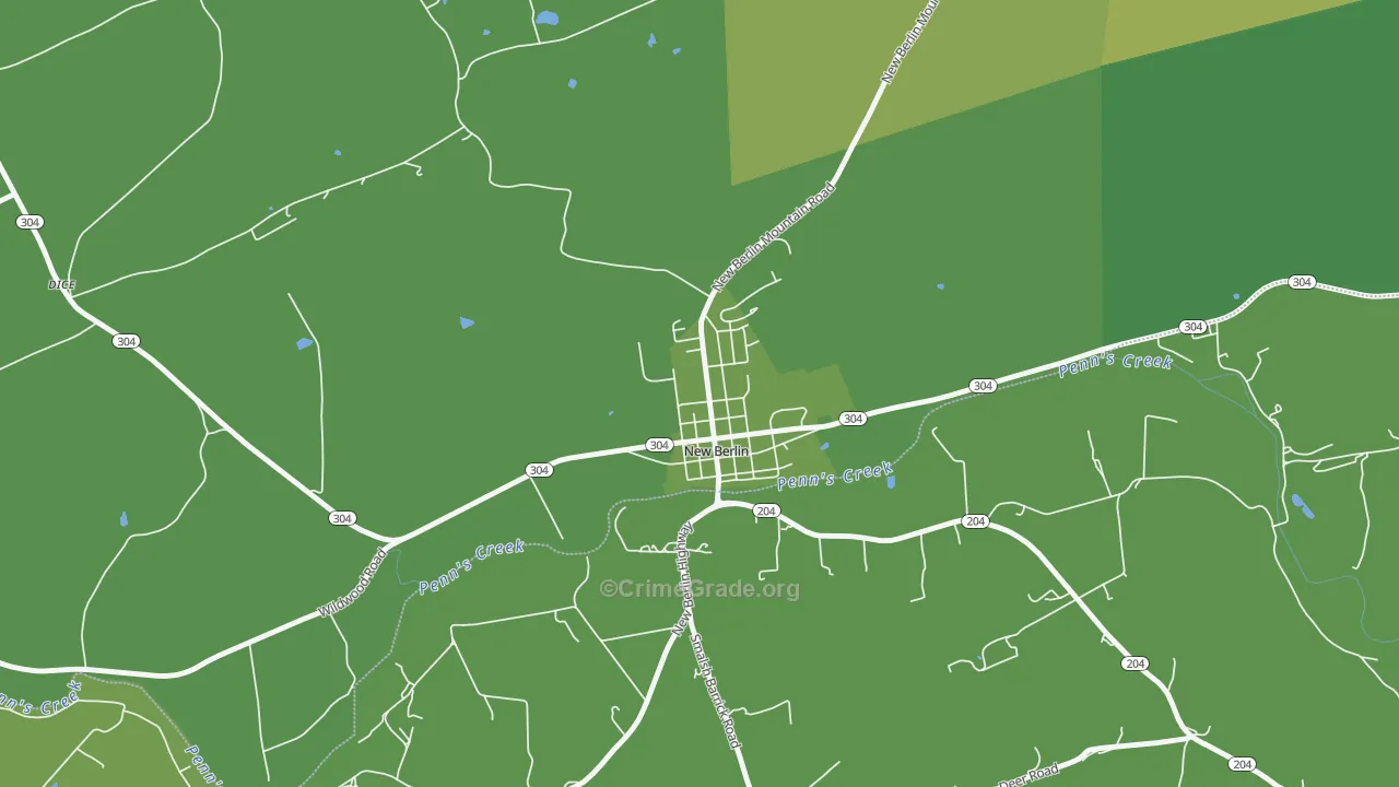17855, PA Map of Vehicle Theft Rates