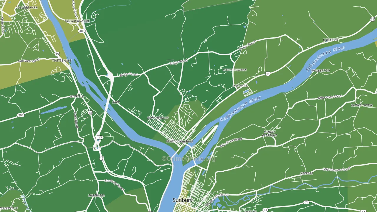 17857, PA Map of Vehicle Theft Rates
