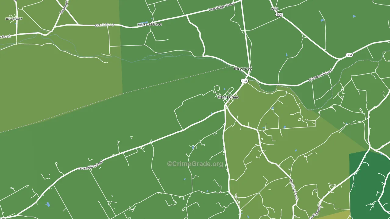 17862, PA Map of Vehicle Theft Rates
