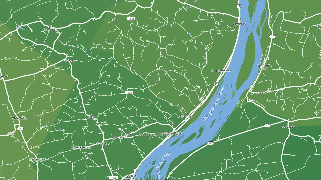 17864, PA Map of Vehicle Theft Rates