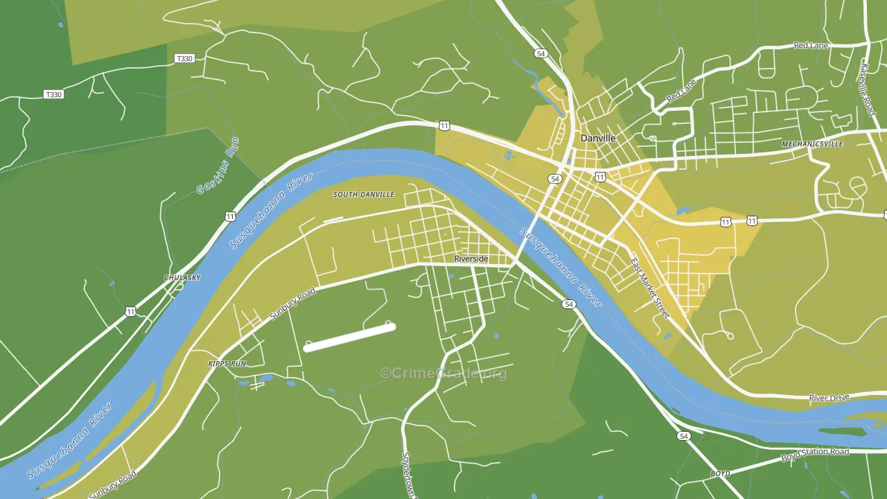 17868, PA Map of Vehicle Theft Rates
