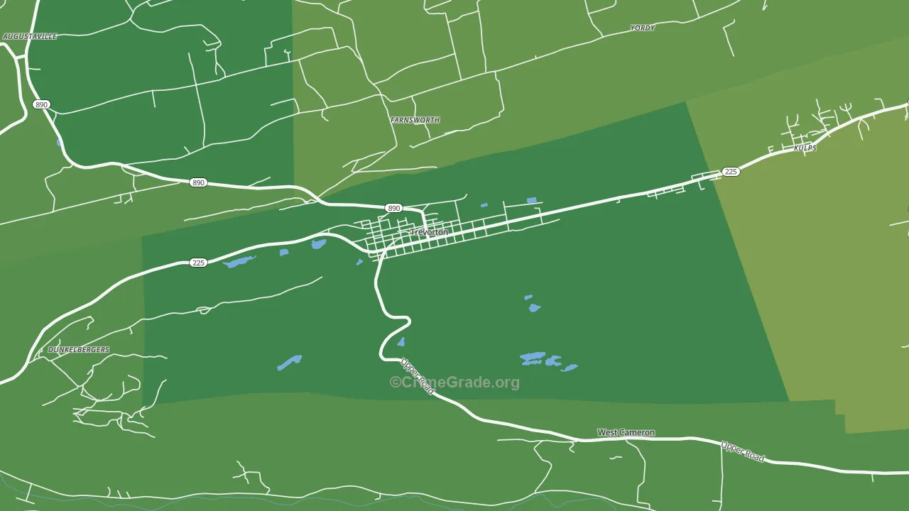 17881, PA Map of Vehicle Theft Rates