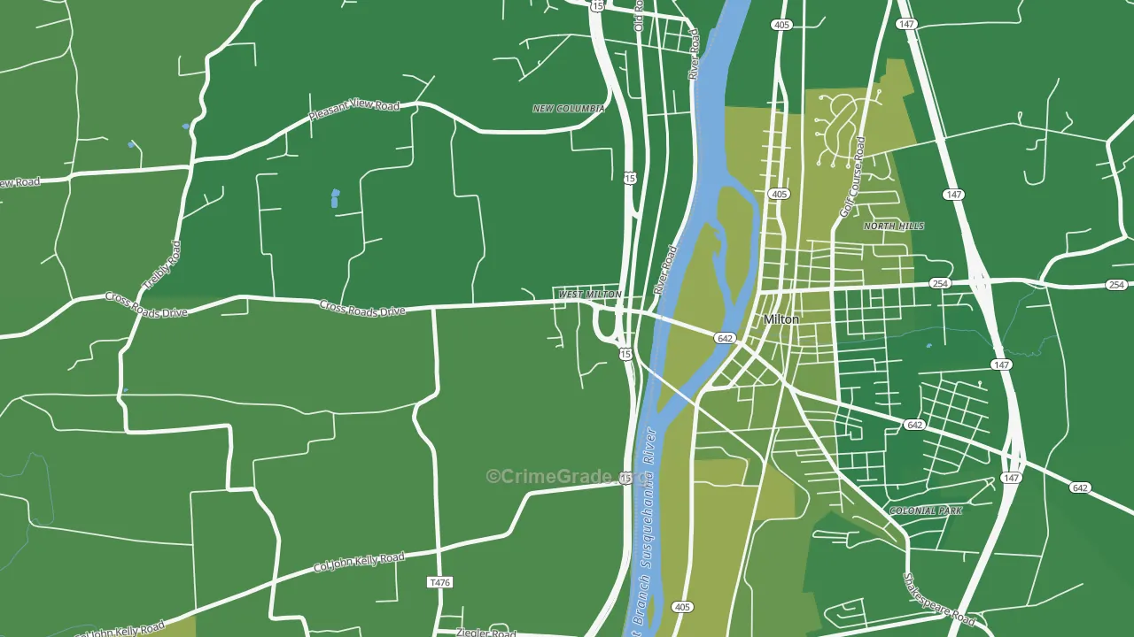 17886, PA Map of Vehicle Theft Rates