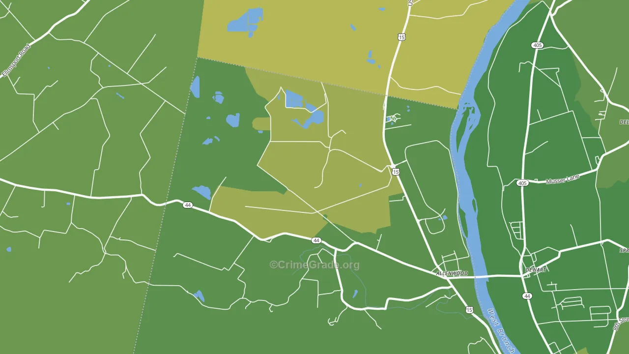 17887, PA Map of Vehicle Theft Rates